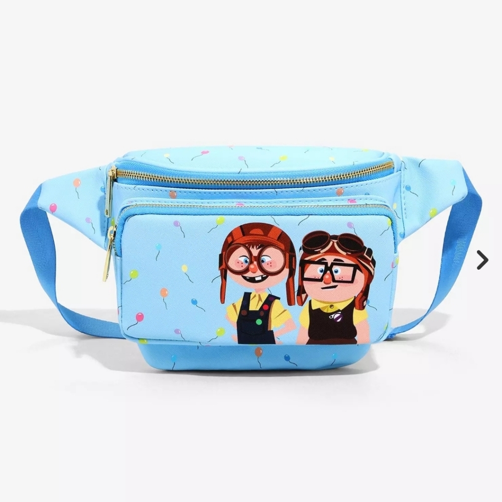 Loungefly Disney Pixar Up Young Carl & Ellie Fanny Pack In EUC